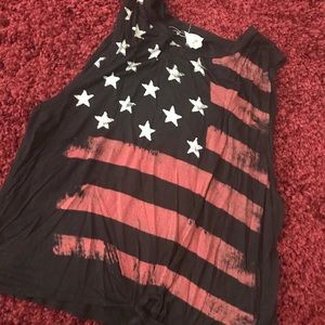 Black USA flag tank top